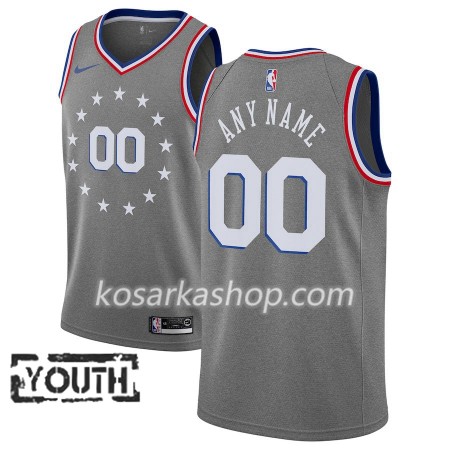 Dres Philadelphia 76ers Prilagođeni Nike 2018-19 City Edition Siva Swingman - Dječji